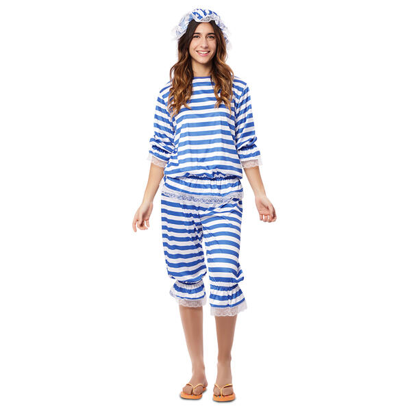 DISFRAZ BAÑISTA ANTIGUO AZUL MUJER — Disfraces El Toldo Oviedo
